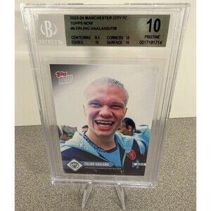 2023-24 Topps Now MANCHESTER CITY FC #6 Erling Haaland BGS 10 Pristine /728